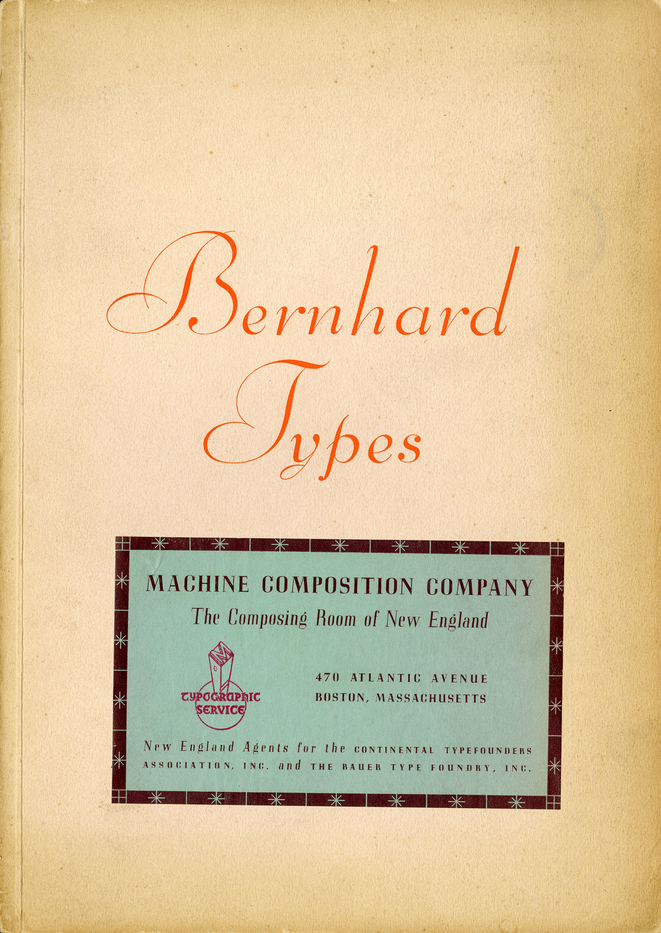 red script type on type specimen cover
